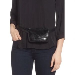 Rebecca Minkhoff Black Genuine Leather Belt Bag